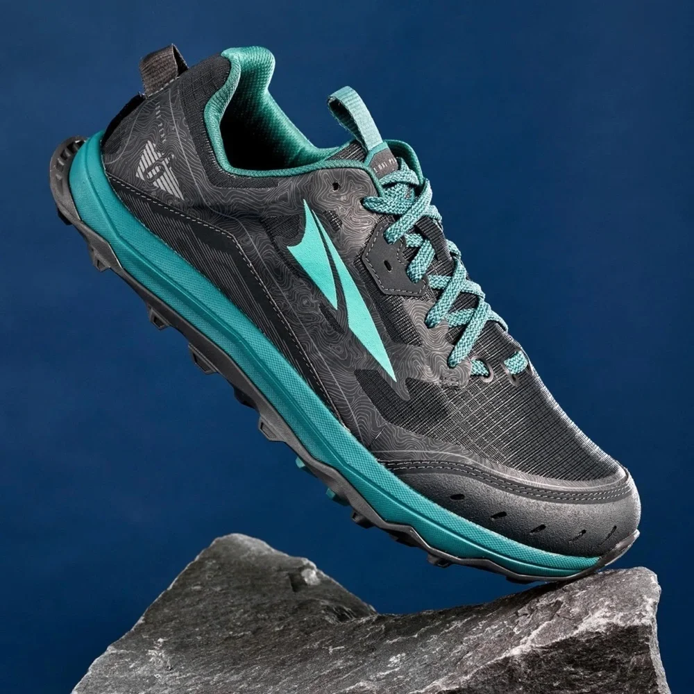 Altra lone peak 6 Women size 9.5 Charcoal and Turquoise Running Shoes